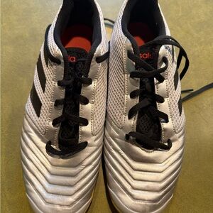Adidas Predator Silver and Black indoor Soccer Cleats - barely worn! Like new!